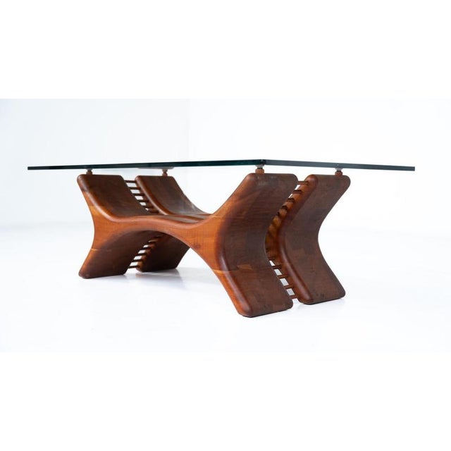 1960s Mid-Century Coffee Table in Wood and Glass, Italy, 1960s For Sale - Image 5 of 15