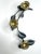 Art Deco Art Nouveau Pewter & Brass Sculptural Floral Candleholder For Sale - Image 3 of 11