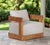 Paradiso Outdoor Solid Teak Swivel Chair - Gray Fabric For Sale - Image 11 of 11