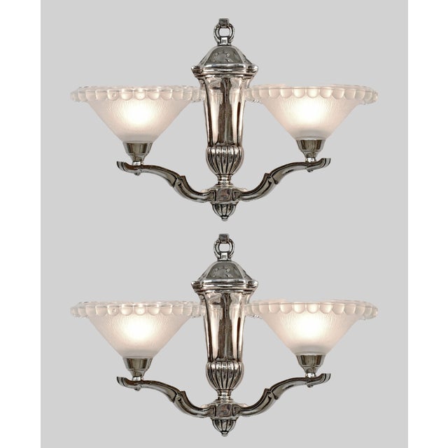 French Art Deco Wall Sconces by Petitot & Gauthier Ezan France 1930s - A Pair For Sale - Image 12 of 12