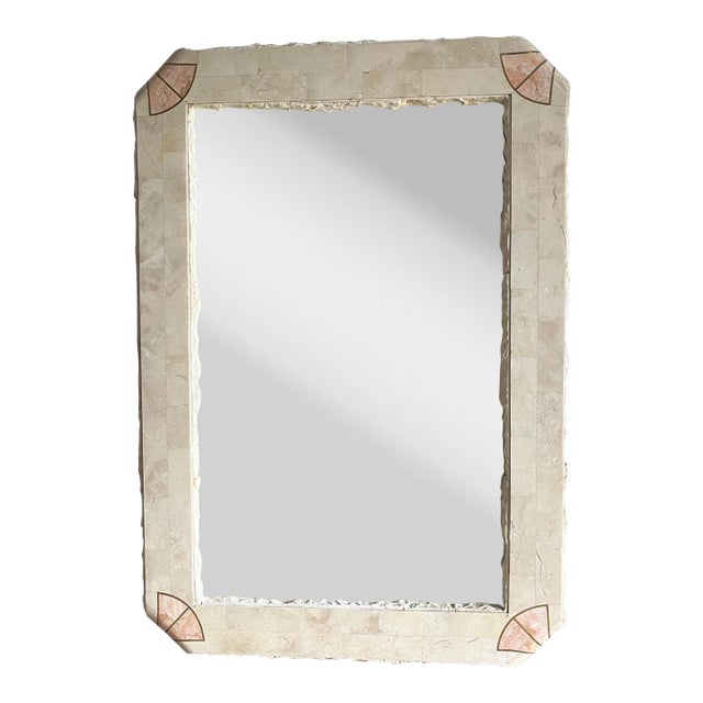 1980s Maitland Smith Tessellated Stone Mirror Mactan Stone For Sale