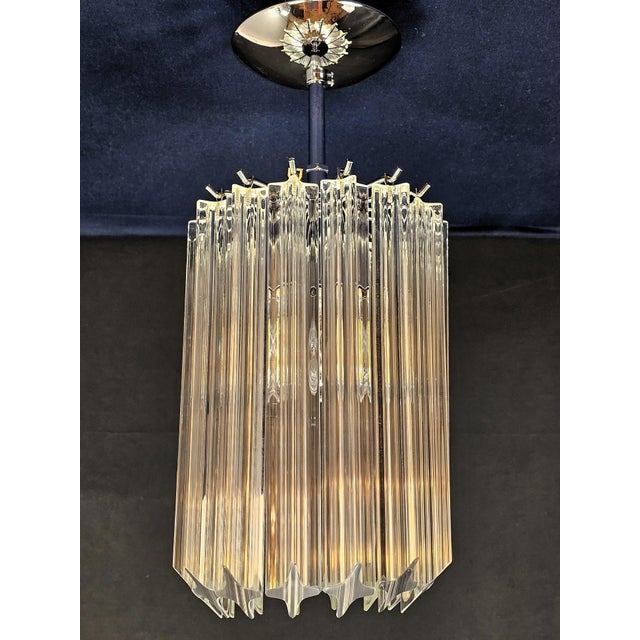 Glass Vintage Murano Glass Prism Ceiling Lamp in the style of Venini, Venice, Italy, 1970s For Sale - Image 7 of 10