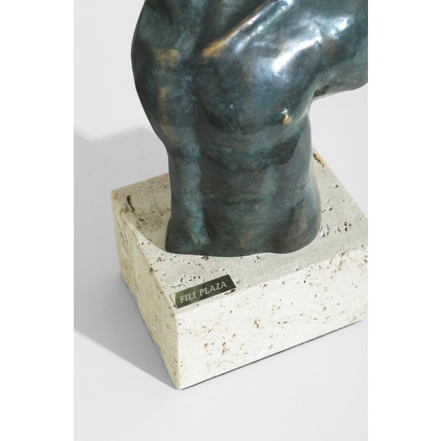 Mid 20th Century Mid 20th Century Travertine Torso Sculpture For Sale - Image 5 of 5
