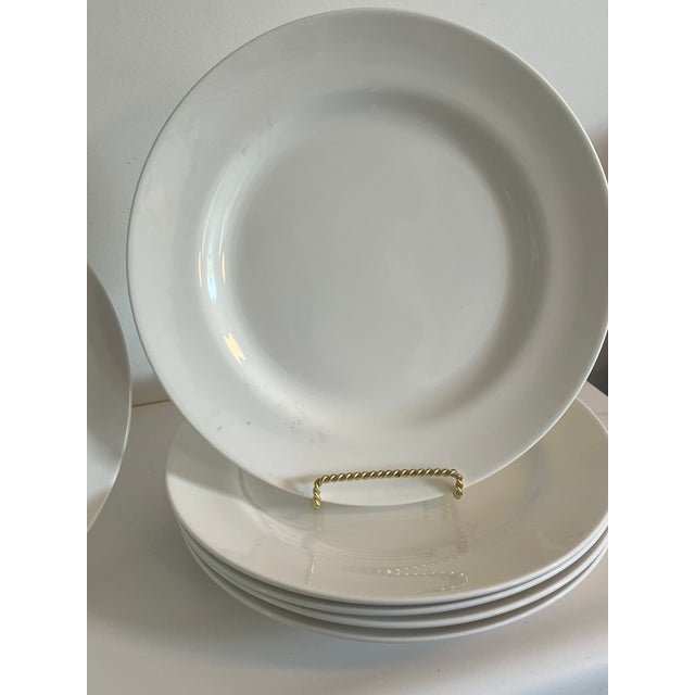 1990s Set of 6 Large White Porcelain Dinner or Service Plates For Sale In New York - Image 6 of 8