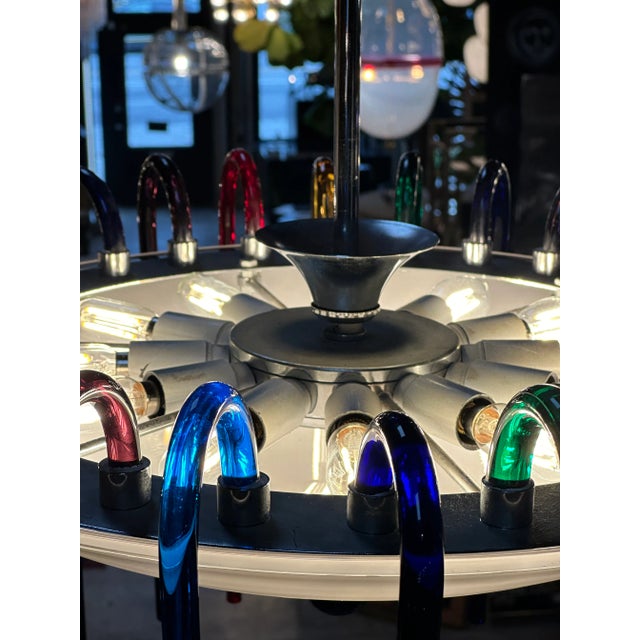 Mid-Century Multi-Colored Murano Glass Chandelier From Veart For Sale - Image 9 of 12