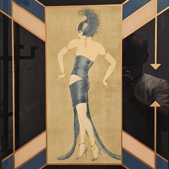 Wood 1920s Art Deco Flapper Fashion Illustration "Tanz" Prints Frames by Vala Moro, Pair For Sale - Image 7 of 10