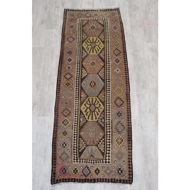 Vintage Caucasian Kilim Rug, 1920s For Sale - Image 3 of 15
