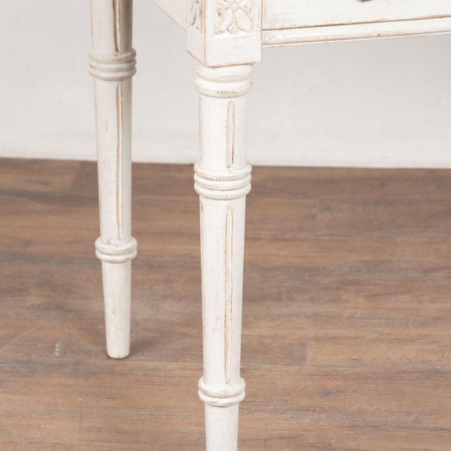 19th Century Swedish White Gustavian Three Drawer Side Table or Desk For Sale - Image 14 of 16