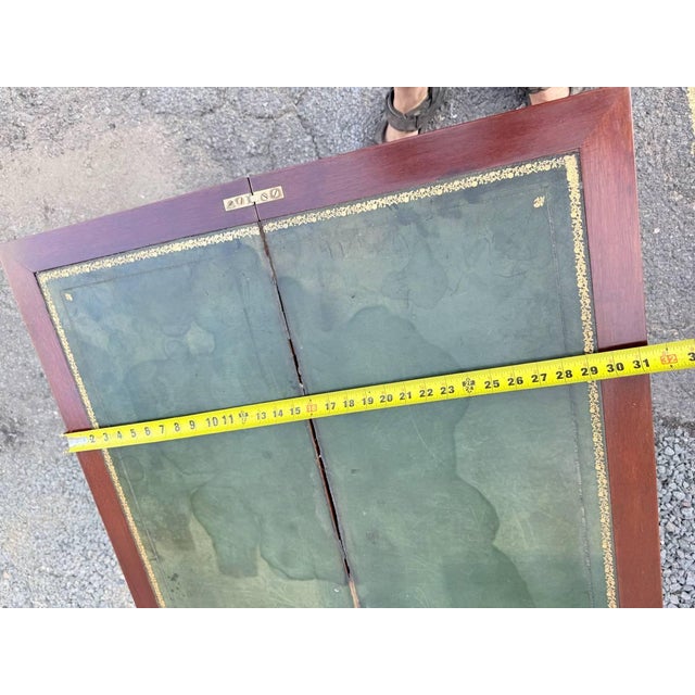Antique Federal Style Petite Sized Inlaid Flip Top Game Console Table For Sale - Image 13 of 18
