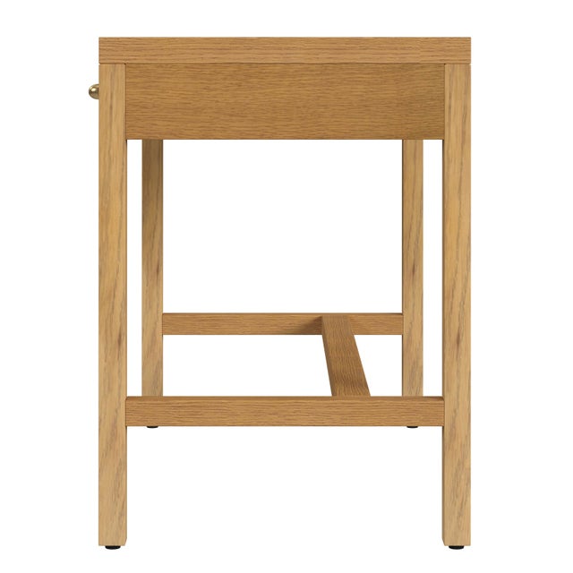 Spritely Home Accent Furniture Nora 40 in. W Rectangular Wood 2 Drawer Writing Desk, Light Natural For Sale - Image 4 of 7