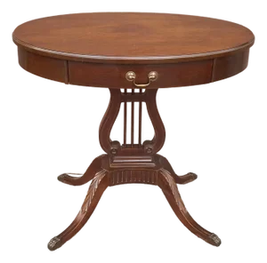 Mid 20th Century Mersman Mahogany Oval Lyre Base Duncan Phyfe Occasion Table