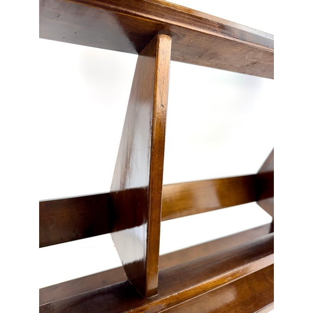 Wood Vintage Mid-Century Modern Wood Bookcase With Brass-Capped Feet For Sale - Image 7 of 12