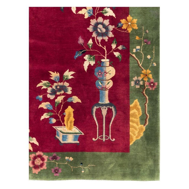 Galerie Shabab Collection Mid-20th Century Handmade Chinese Art Deco Room Size Carpet For Sale - Image 4 of 10