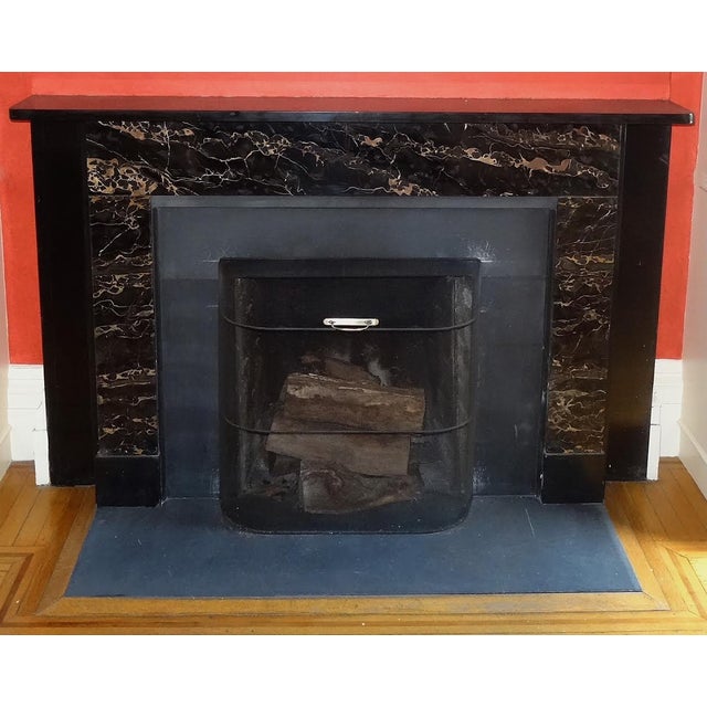 Mid 19th Century Antique Mantel Black and Portoro Marble For Sale - Image 5 of 9