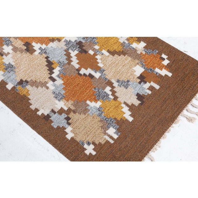 Doris Leslie Blau Vintage Swedish Flat Woven Runner by Ingegerd Silow For Sale In New York - Image 6 of 10