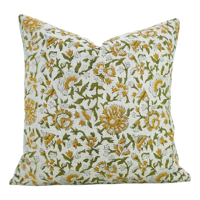 Fabdivine Colorful Block Print Cushion Cover 24x24 Inch Viscose Linen-Pushplata For Sale
