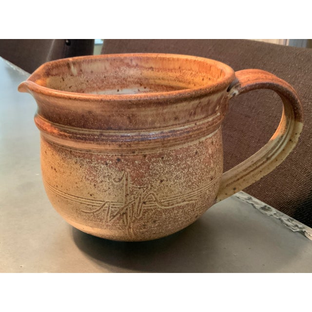 Vintage Chris Davis Medium Functional Pottery Pitcher For Sale - Image 10 of 10