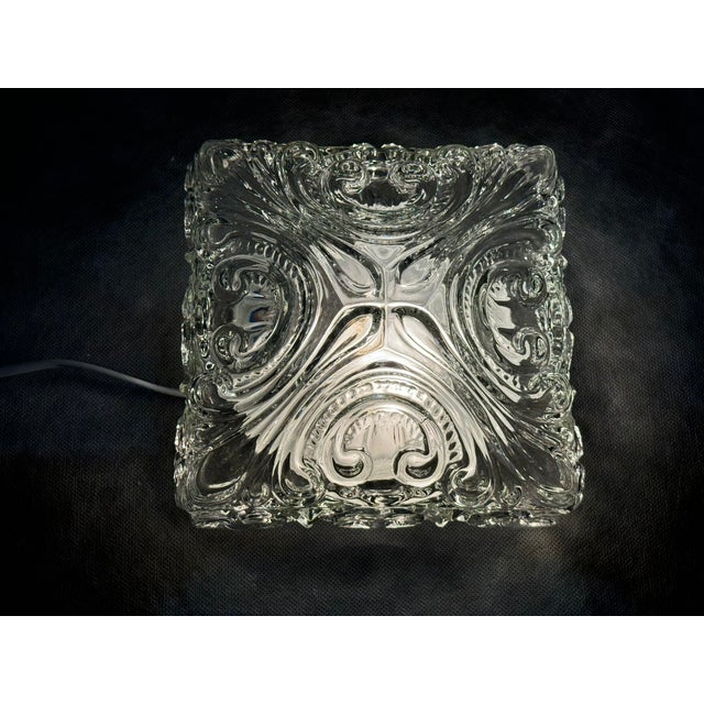 Mid-Century Modern Vintage Glass Flush Mount Ceiling Light from RZB, Germany, 1970s For Sale - Image 3 of 12