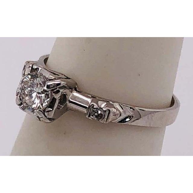 Metal 14 Karat White Gold Diamond Engagement Ring Bridal / Wedding For Sale - Image 7 of 8