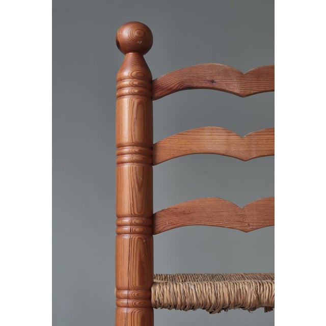 Vintage Swedish Dining Chairs in Seagrass and Pinewood, 1970s, Set of 6 For Sale - Image 12 of 18