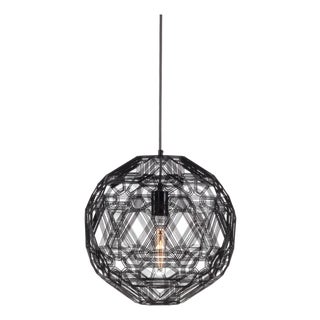 Zattelite by Oggetti Galvanized Iron Pendant Light, Black For Sale