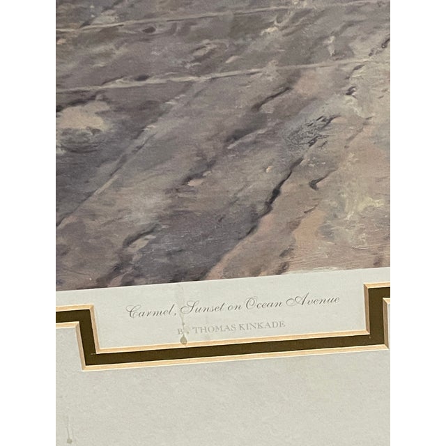 Late 20th Century Kinkade, Thomas. Carmel, Sunset on Ocean Avenue Limited Edition Framed Lithograph. For Sale - Image 11 of 12