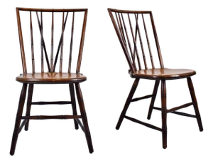 Vintage Birdcage Windsor Chairs, Pair