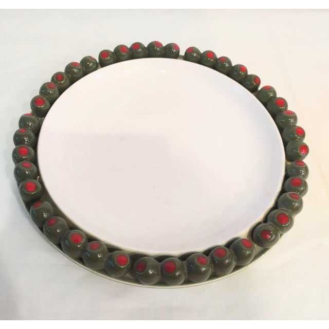 Vintage Shafford Ceramic 3 Dimensional Olive Rimmed Serving Platter