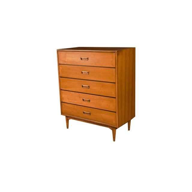 1960s 1960s Mid-Century Lane Acclaim Dovetail Walnut Tall Dresser For Sale - Image 5 of 10