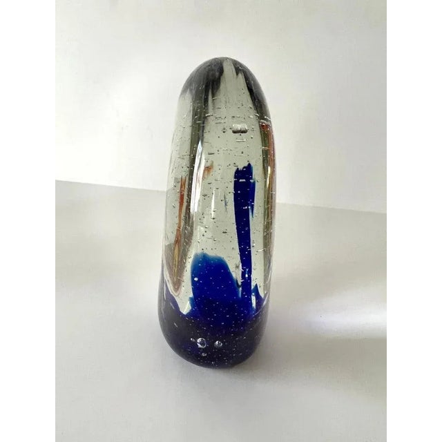 Transparent Italian Murano Aquarium Paper Weight with Fish and Ocean Plants Bubbles For Sale - Image 8 of 10