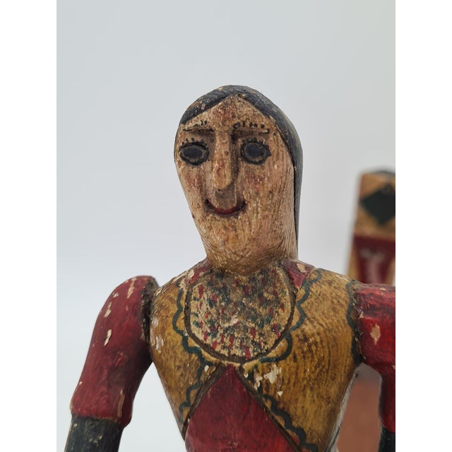 1930s Wooden Folk Moving Toy Dancing Couple in Polychrome, 1900 For Sale - Image 5 of 15