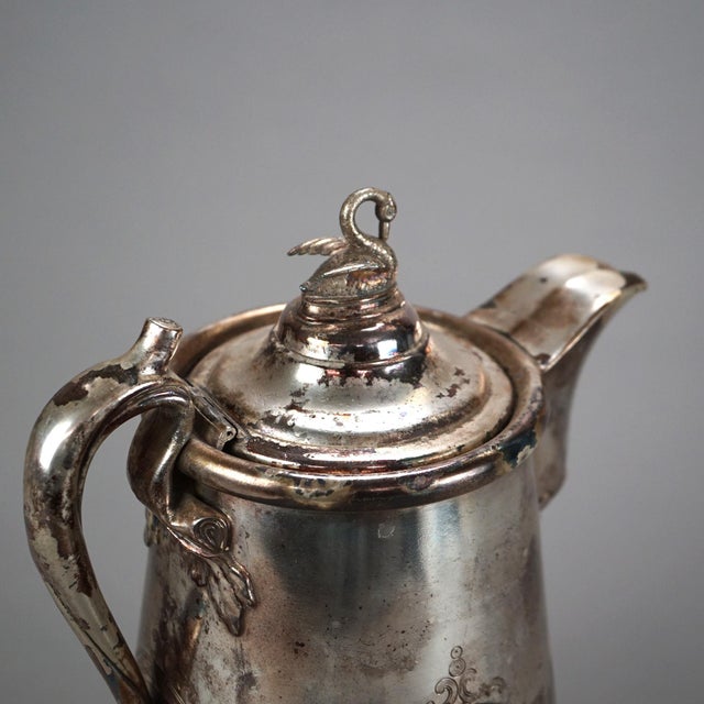 Late 19th Century Antique Figural & Footed Rogers Smith Silver Plated Pitcher, Circa 1890 For Sale - Image 5 of 12