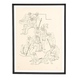 Togores, Composition, Large Lithograph, 1960s, Framed For Sale