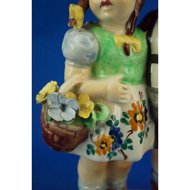 Ceramic Sculpture of a Couple of Children by Teodoro Sebelin, Nove Bassano, Italy, 1930s For Sale - Image 17 of 18