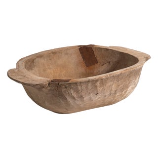 Large Antique Wood Bowl, 1900 For Sale