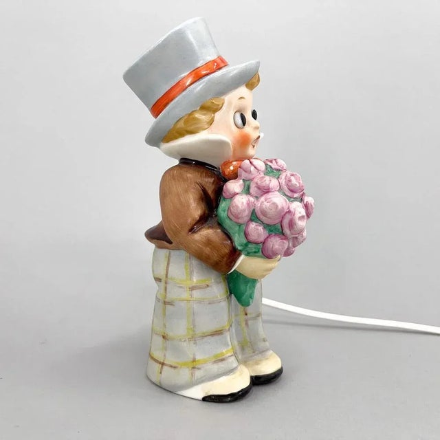 Mid-Century Porcelain Table Lamp attributed to Goebel, Germany, 1960s For Sale - Image 10 of 12