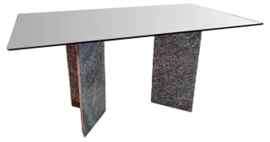 Dining Table in Granite and Glass, 1980s
