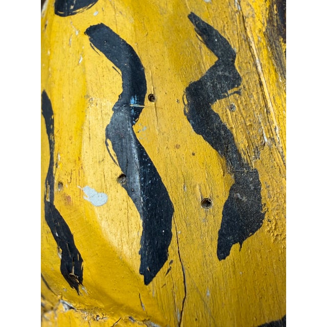 Painted Folk Art Lion Sculpture, Canary Yellow, Signed, Artist-Made, Circa 1970s For Sale - Image 18 of 18