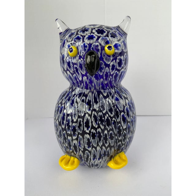 Glass Mid-Century Millefiori Glass Owl For Sale - Image 7 of 7