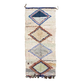 Pastel Diamond Print Boucherouite Rug 3' 10"x7' 5" For Sale