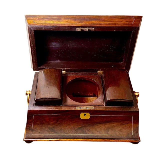 Wood Early 19th Century English Regency Tea Caddy For Sale - Image 7 of 16
