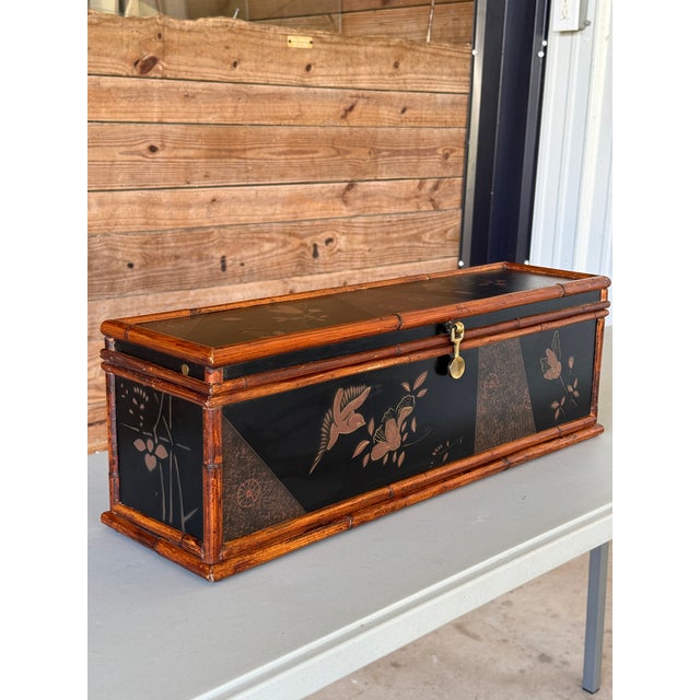 Palecek Faux Bamboo & Black Lacquered Decorative Storage Box For Sale - Image 12 of 12
