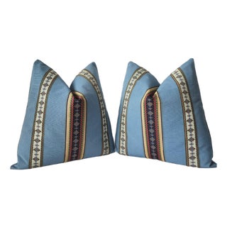 Rayure Broderie Designer Throw Pillows For Sale