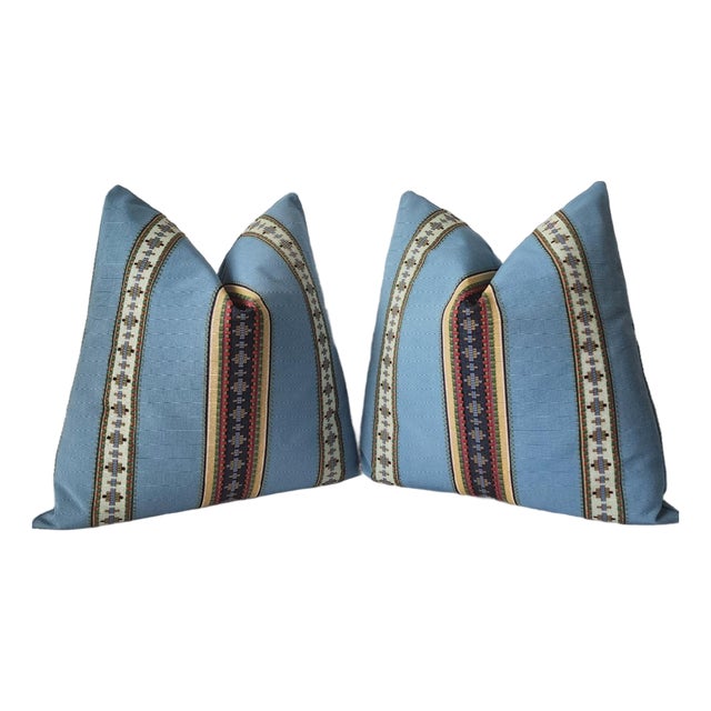 Rayure Broderie Designer Throw Pillows For Sale