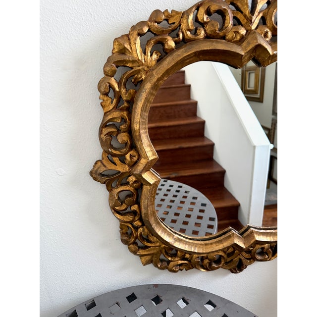 Mid Century Quatrefoil Florentine Mirror For Sale - Image 9 of 17