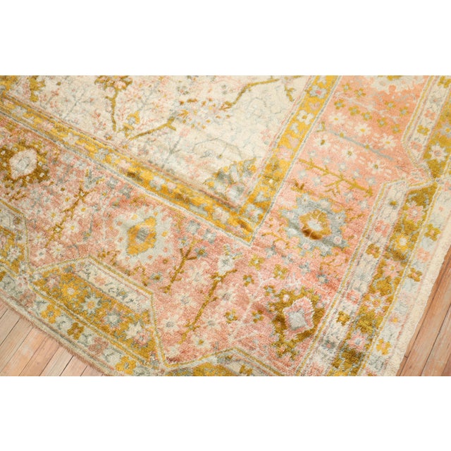 Textile Ivory Angora Antique Oushak Rug - 8'5" x 11'2" For Sale - Image 7 of 12