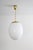 Mid-Century Modern Large Pendant Light in Opal Glass and Brass from Glashütte Limburg, 1980s For Sale - Image 3 of 9