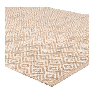 Part & Parcel Goods Textured Diamond Rug, 15'x20', Natural and Eggshell For Sale