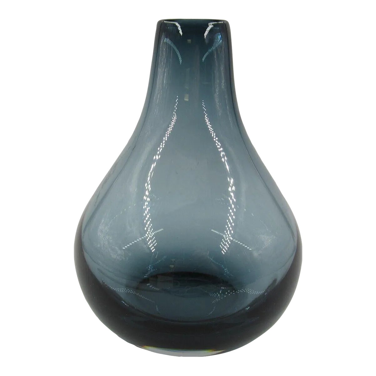 Large Mid 20th Century Krosno Smokey Blue / Gray Vase Chairish