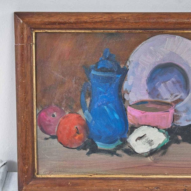 1920s Renzo Piccoli, Still Life, 1920s, Oil on Wood Panel, Framed For Sale - Image 5 of 9